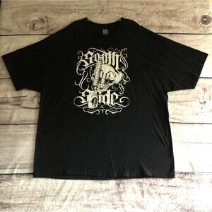Old English South Side Shirt Mens 3XL Black Tattoo Art Cartoon Streetwear Clown